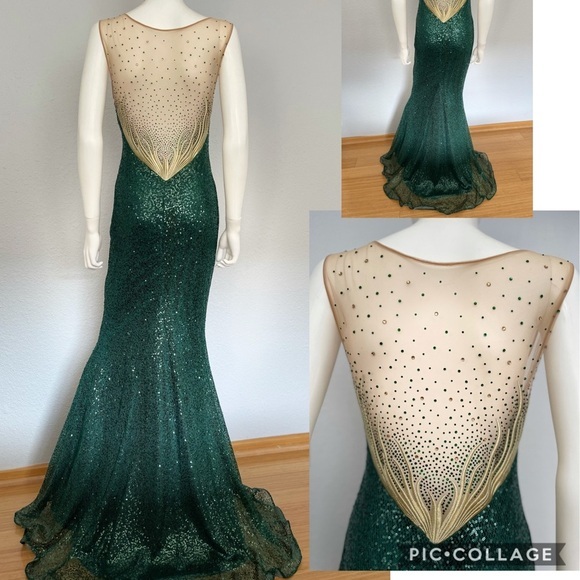 NWT LONG MERMAID PROM DRESS SEQUINS WEDDING GOWN LINED SPECIAL OCCASION EVENT - Picture 2 of 9